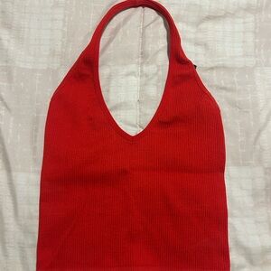 Vibrant Red Knit Halter Top from Urban Outfitters